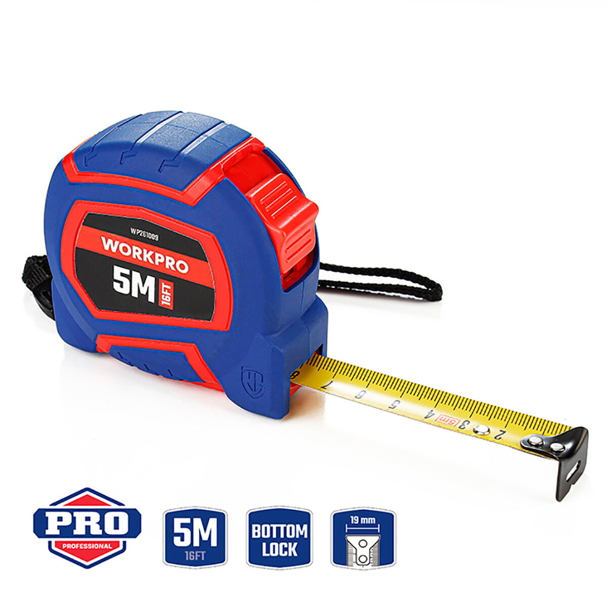 Flexometru Workpro 5 m 19 mm
